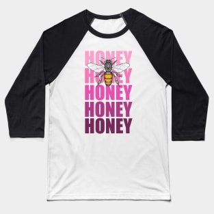 honey bee and pink honey honey lettering Baseball T-Shirt